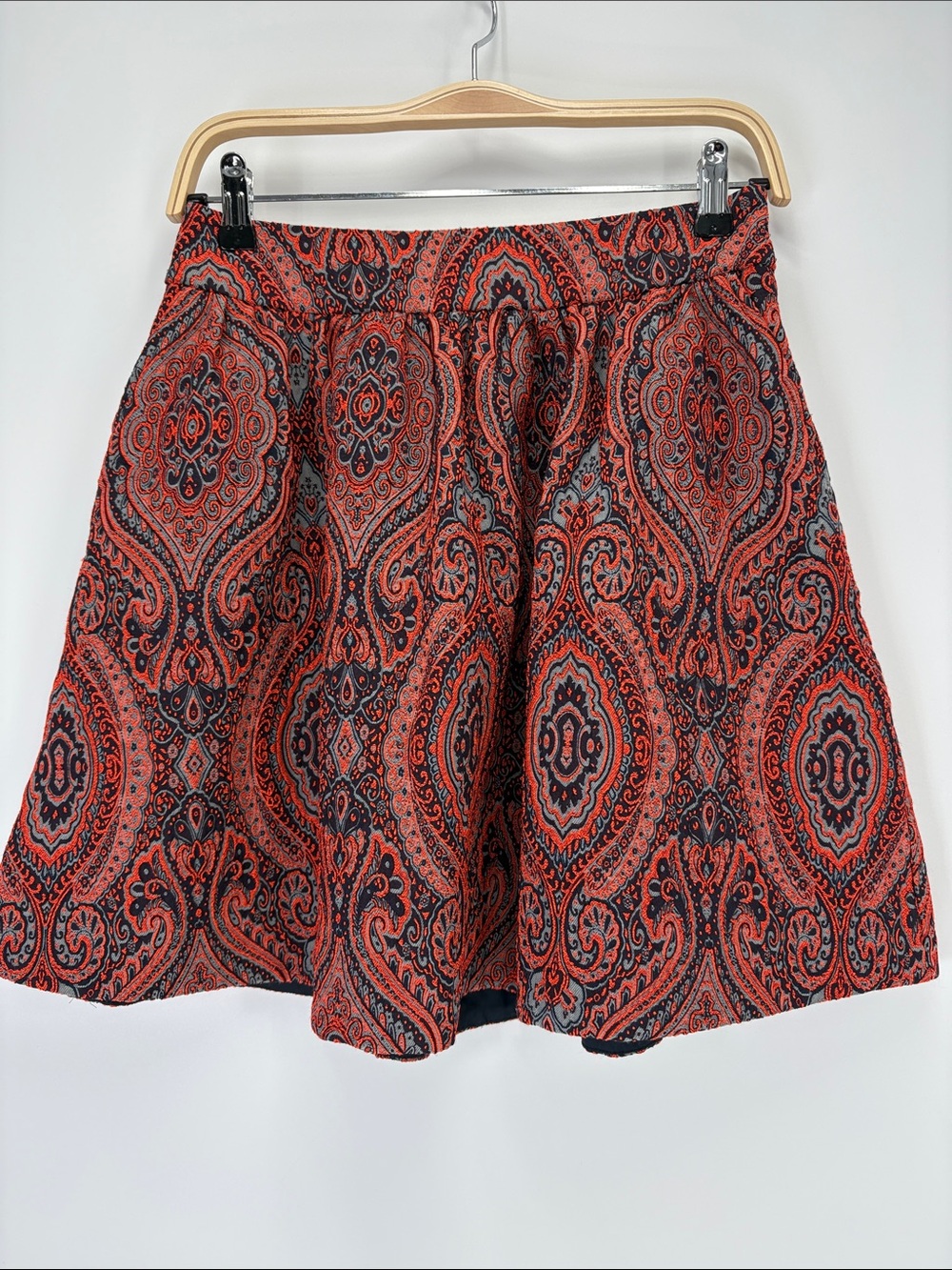 🍕 Moulinette Soeurs Coral and Navy Paisley Circle Skirt